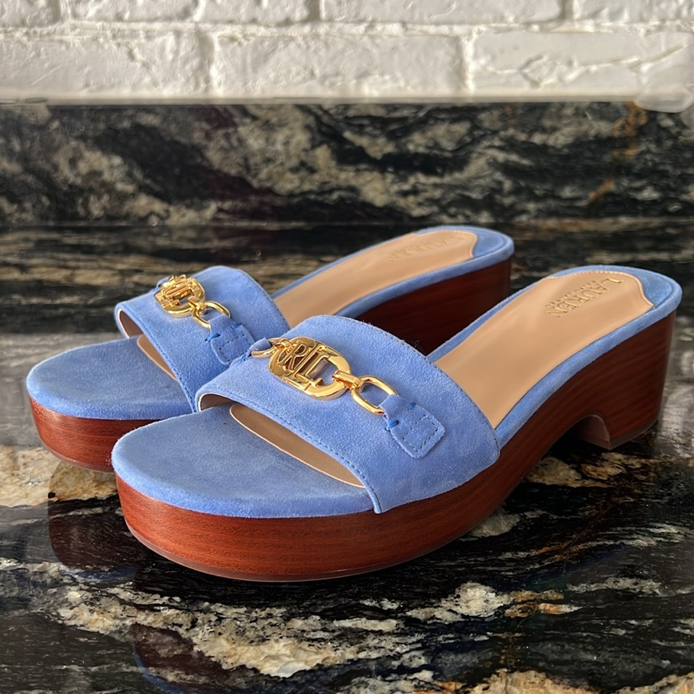 NWOT Ralph Lauren Roxanne Embellished Platform Sandals - Picture 5 of 16